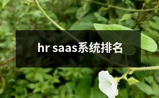 hr saas系统排名