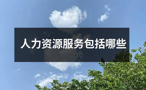 人力资源服务包括哪些