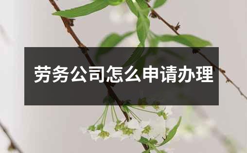 劳务公司怎么申请办理