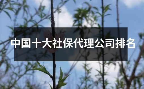 中国十大社保代理公司排名