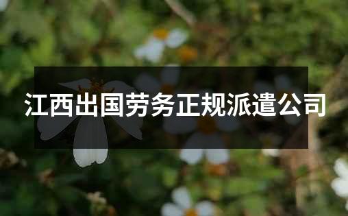 江西出国劳务正规派遣公司