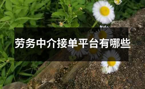 劳务中介接单平台有哪些