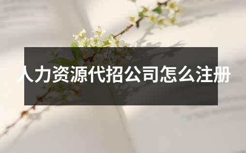 人力资源代招公司怎么注册