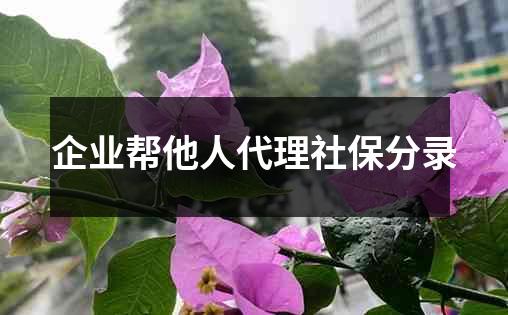 企业帮他人代理社保分录