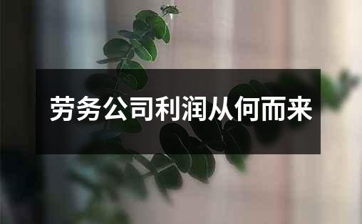 劳务公司利润从何而来