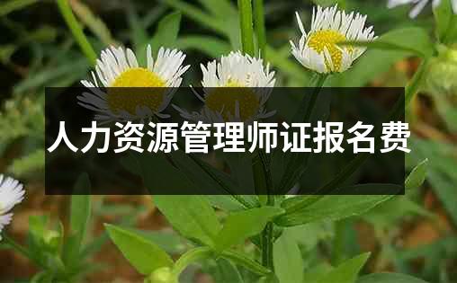 人力资源管理师证报名费