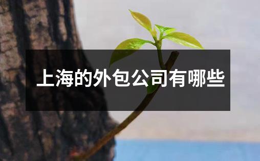 上海的外包公司有哪些