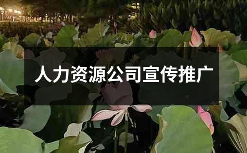 人力资源公司宣传推广