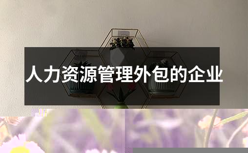 人力资源管理外包的企业