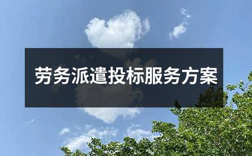 劳务派遣投标服务方案