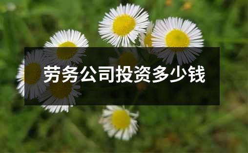 劳务公司投资多少钱