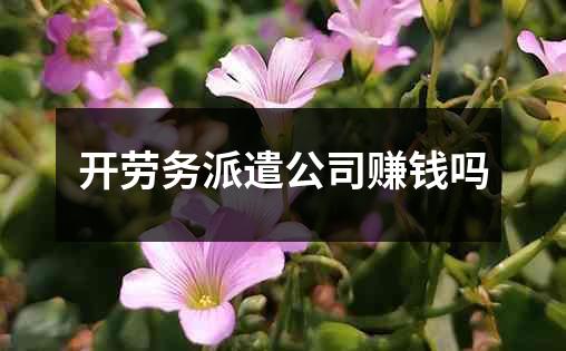 开劳务派遣公司赚钱吗