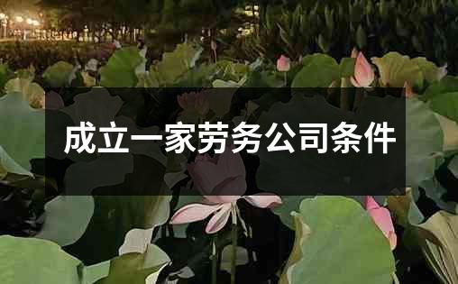 成立一家劳务公司条件