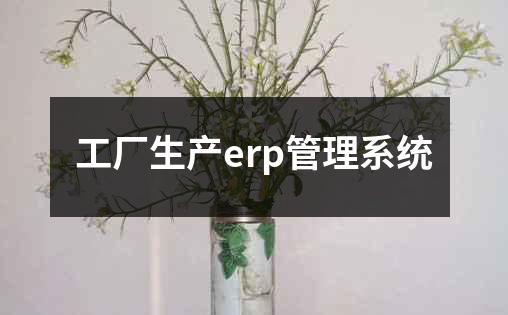 工厂生产erp管理系统