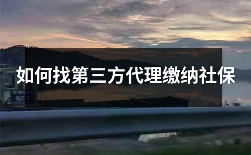 如何找第三方代理缴纳社保