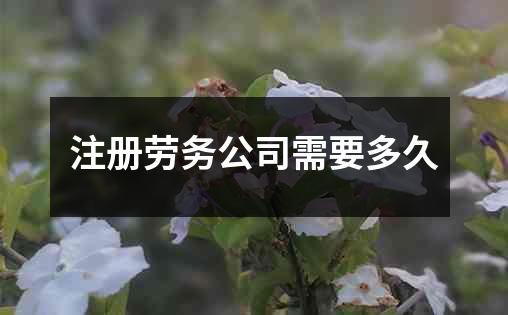 注册劳务公司需要多久