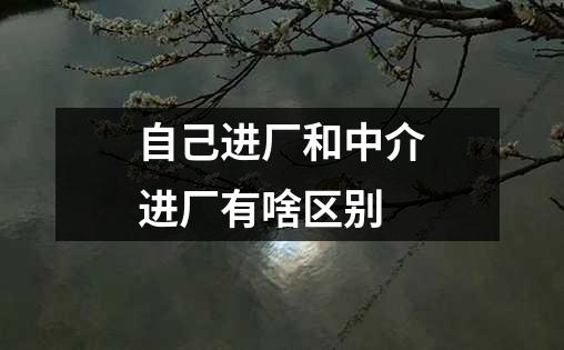 自己进厂和中介进厂有啥区别