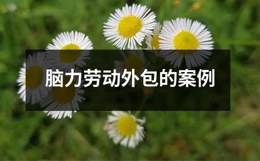 脑力劳动外包的案例