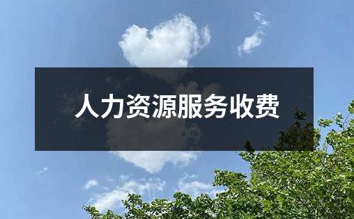 人力资源服务收费