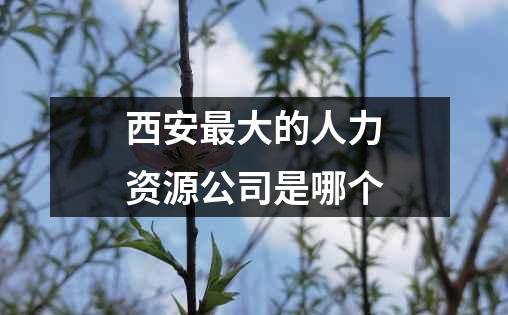 西安最大的人力资源公司是哪个