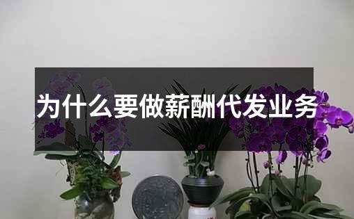 为什么要做薪酬代发业务