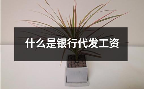 什么是银行代发工资