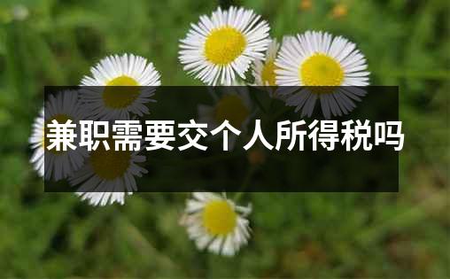 兼职需要交个人所得税吗