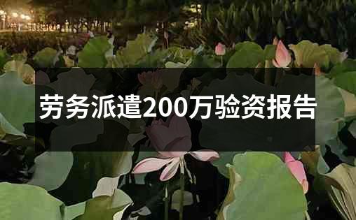 劳务派遣200万验资报告