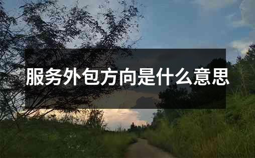 服务外包方向是什么意思