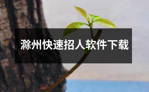 滁州快速招人软件下载