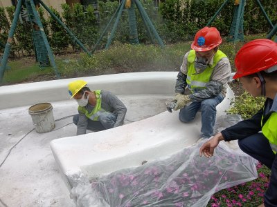 現澆異型水磨石施工花絮——重慶林山郡項目景