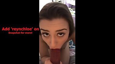 Huge dildo extreme deepthroat blowjob all the way Snapchat