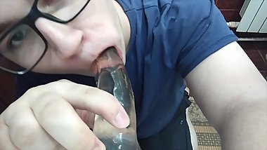 Licking dildo