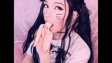 Belle Delphine Takes Cock up the ASS. Then Deepthroats banana (HOT)