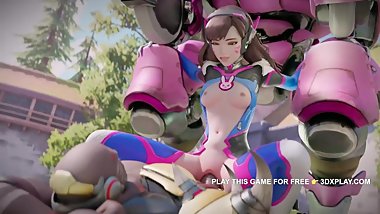 D.Va x Doomfist Rough Fucked Big Cock Super 3D Video Game