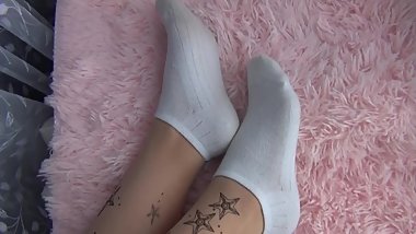 White socks and pantyhose