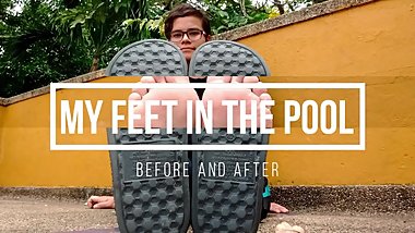 My feet before and after in the pool