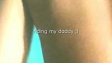 Hot tan burnette riding her daddys dick