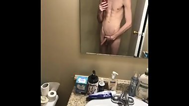 Hot Teen Jerks Off Before Shower