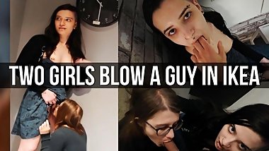 Two Girls Blow A Guy In Ikea Compilation