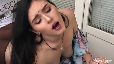 Indian Desi Bhabhi Gets Fucked & Creampied in Balcony by Devar - IMWF