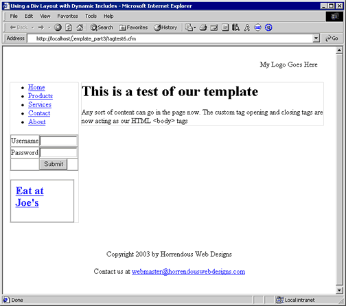 Figure 3 -- Dynamic div layout