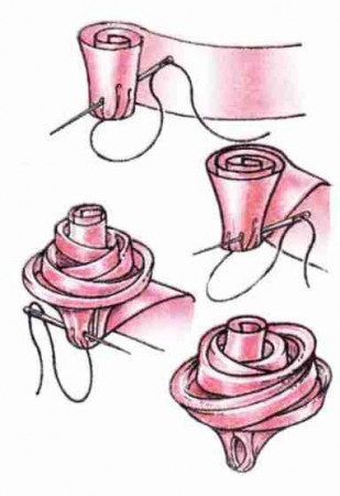 Как сделать розы из атласных лент. Украшение для интерьера и одежды.