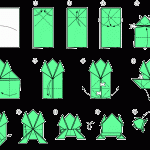 схема оригами лягушки