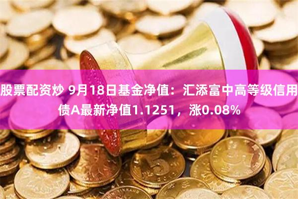 股票配资炒 9月18日基金净值：汇添富中高等级信用债A最新净值1.1251，涨0.08%