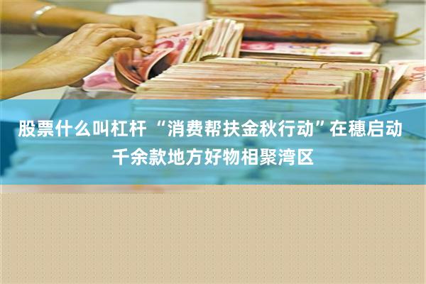 股票什么叫杠杆 “消费帮扶金秋行动”在穗启动 千余款地方好物相聚湾区