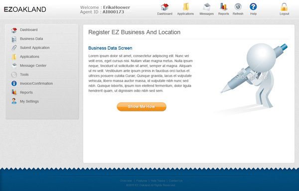 EZOakland - Application Screen