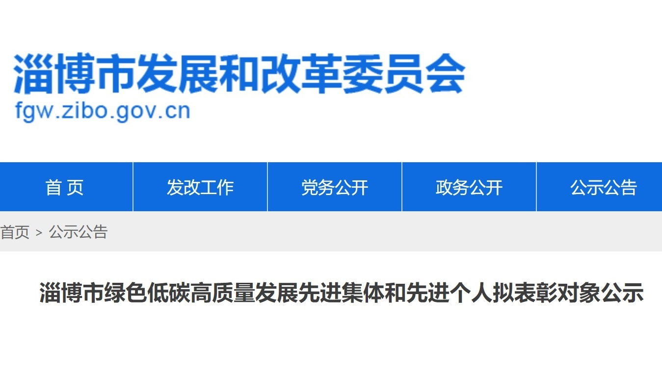 喜报！尊龙凯时总经理吴越荣获“淄博市绿色低碳高质量发展先进个人”称号