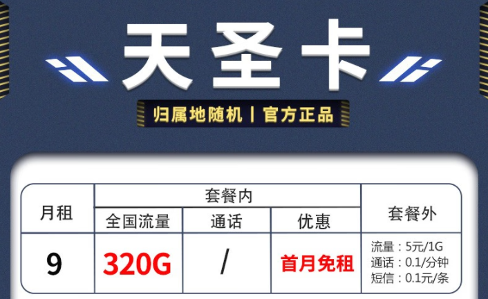 乌鲁木齐电信 9元300G流量卡首月免租赠100元话费