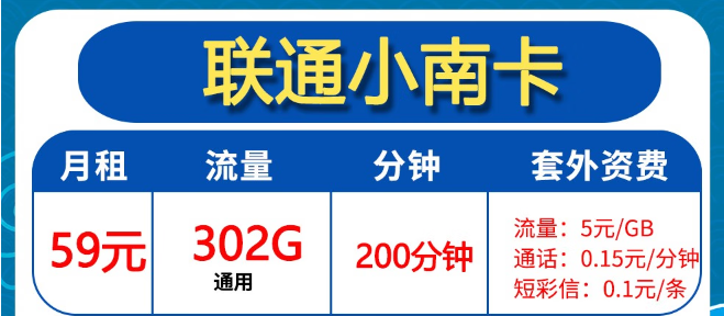 联通流量卡申请|29元103G、59元302G|全通用无定向！